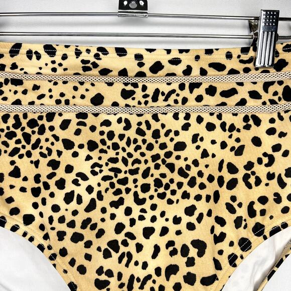 Victoria's Secret Leopard Print Mesh Inset High Waist Bikini Bottom Size Large - Picture 4 of 11